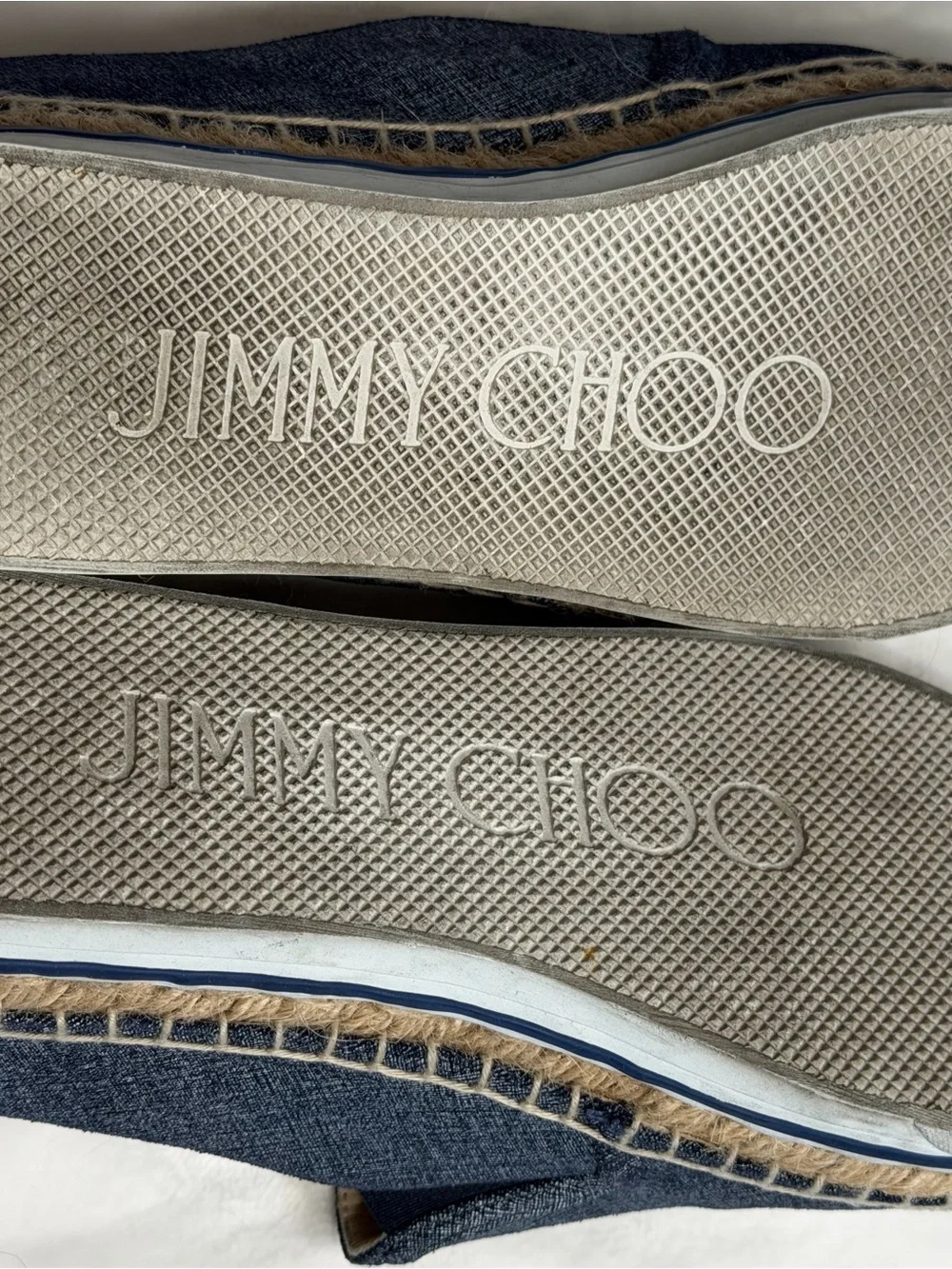 Jimmy Choo Slip-On Espadrille Wedge in Navy Blue